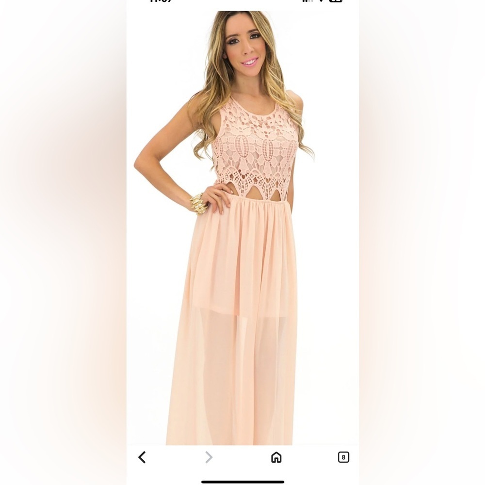 L'ATISTE Pink Lace Detail Dress